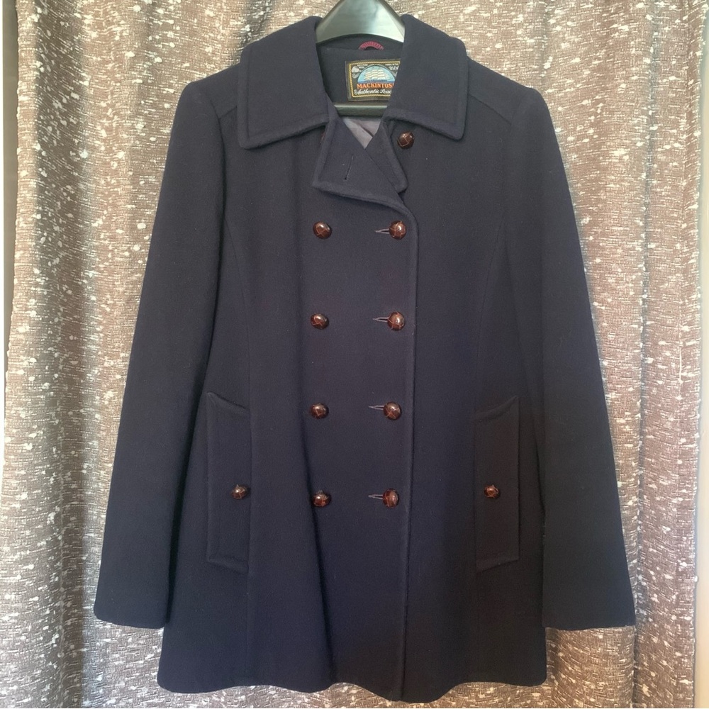 Vintage Mackintosh Authentic Peacoat Navy Blue Women’s Size Medium Rare Find!!!